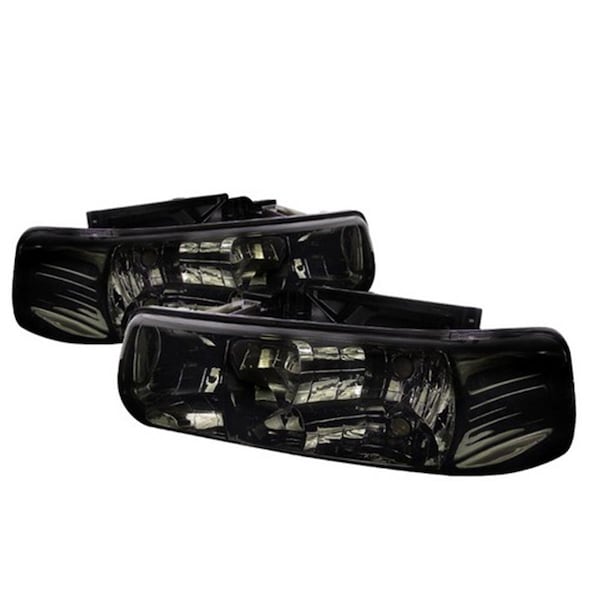 Overtime Crystal Housing Headlights for 99 to 02 Chevrolet Silverado- Smoke - 9 x 13 x 19 in. OV3198078 - main